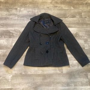 Charcoal Grey Wool Peacoat